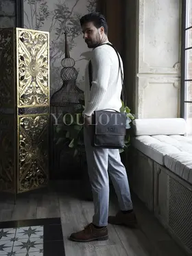 Сумка мужская через плечо Ruff Ryder 4473, барсетка большая из натуральной кожи