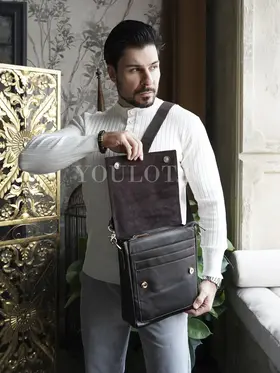 Сумка мужская через плечо Ruff Ryder 4473, барсетка большая из натуральной кожи