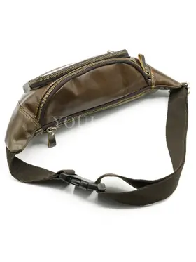 Бананка на плечо мужская Ruff Ryder 7143, сумка через плечо, на пояс кожаная