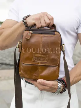 Кожаная сумка мужская через плечо высокого качества Ryff Ryder 9069-1