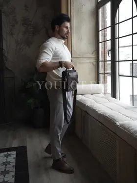 Сумка мужская Ryff Ryder 9069 кожаная на плечо для работы