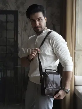 Сумка мужская Ryff Ryder 9069 кожаная на плечо для работы