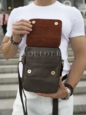 Мужская сумка через плечо из кожи в классическом стиле Ryff Ryder 9070-1