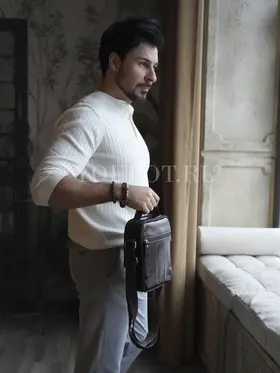 Кожаная сумка мужская Ryff Ryder 9070 для документов и телефона