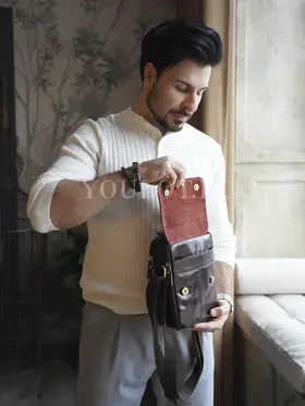 Кожаная сумка мужская Ryff Ryder 9070 для документов и телефона