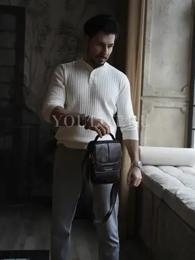 Кожаная сумка мужская Ryff Ryder 9070 для документов и телефона