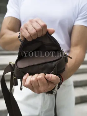 Мужская сумка через плечо из кожи Ruff Ryder 9071-1 для ежедневной носки