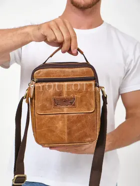 Мужская барсетка Ruff Ryder 9071 через плечо из натуральной кожи базовая