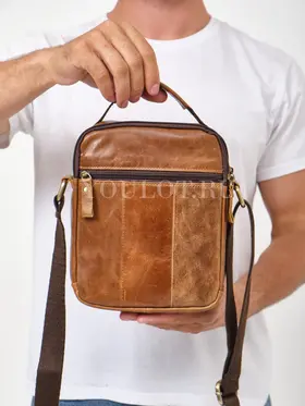 Мужская барсетка Ruff Ryder 9071 через плечо из натуральной кожи базовая