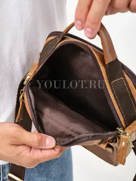 Мужская барсетка Ruff Ryder 9071 через плечо из натуральной кожи базовая