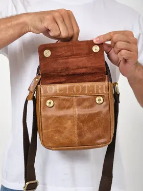 Мужская барсетка Ruff Ryder 9071 через плечо из натуральной кожи базовая