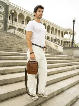 Мужская сумка через плечо из кожи Ryff Ryder 9072-1 классического дизайна