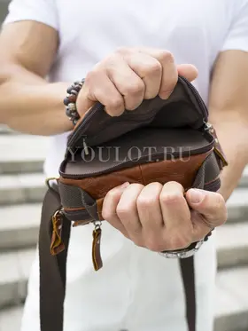 Мужская сумка через плечо из кожи Ryff Ryder 9072-1 классического дизайна