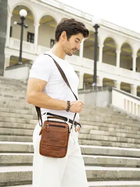 Мужская сумка через плечо из кожи Ryff Ryder 9072-1 классического дизайна