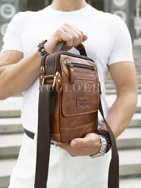 Мужская сумка через плечо из кожи Ryff Ryder 9072-1 классического дизайна