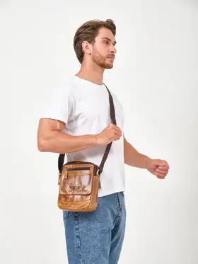 Кожаная сумка на плечо мужская повседневная Ruff Ryder 9072