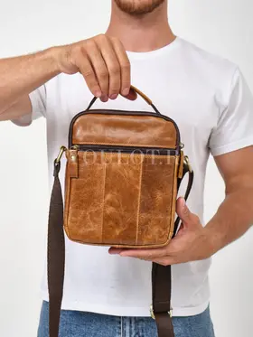 Кожаная сумка на плечо мужская повседневная Ruff Ryder 9072