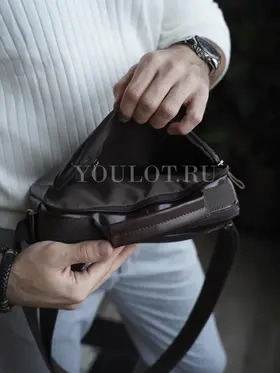 Мужская кожаная барсетка Ryff Ryder 9073 через плечо для города