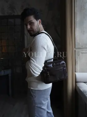 Мужская кожаная барсетка Ryff Ryder 9073 через плечо для города