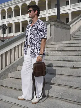 Сумка мужская на плечо из натуральной кожи Ryff Ryder 9153