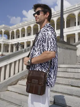 Сумка мужская кросс-боди из натуральной кожи Ryff Ryder 9154