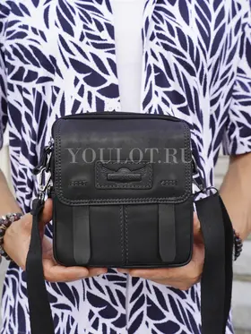 Сумка мужская через плечо кожаная Ryff Ryder 9157-1 черная