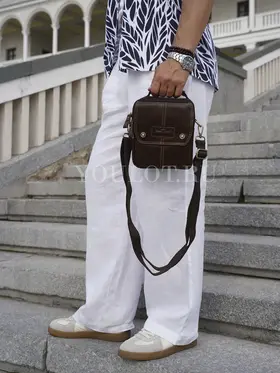 Сумка мужская кросс-боди из натуральной кожи Ryff Ryder 9158-1 черная