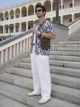 Сумка мужская кросс-боди из натуральной кожи Ryff Ryder 9158 коричневая