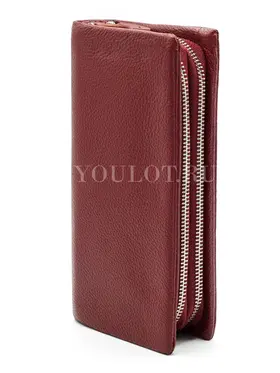 Кошелек женский с двумя молниями Briefcase 03D 9907-3 кожаный красный