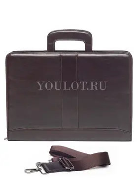 Папка-портфель Briefcase 2882-15 BROWN коричневого цвета кожаная