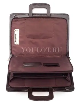 Папка-портфель Briefcase 2882-15 BROWN коричневого цвета кожаная