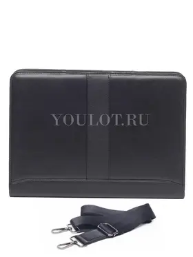 Папка-портфель для документов А4 Briefcase 2882-18 BLACK с двумя отделениями из кожи