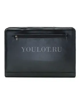 Папка-портфель Briefcase 2887-18 BLACK с ремнем через плечо и застежкой-молнией черная