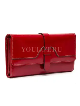 Женский кошелек для денег и карточек из натуральной кожи Briefcase 3023 RED