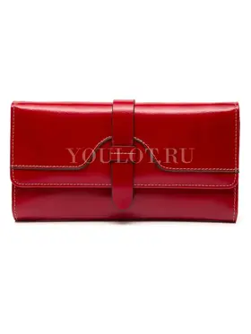 Женский кошелек для денег и карточек из натуральной кожи Briefcase 3023 RED