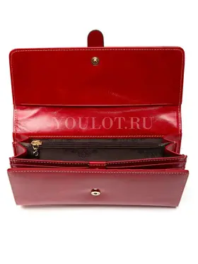 Женский кошелек для денег и карточек из натуральной кожи Briefcase 3023 RED