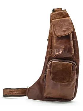 Сумка мужская через плечо коричневая Briefcase 3023#