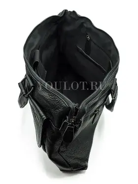 Мужской кожаный портфель Briefcase 33666# Black черного цвета