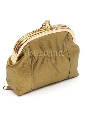 Изысканный женский кошелек Briefcase 391243/0 для банкнот и монет из натуральной кожи золотой