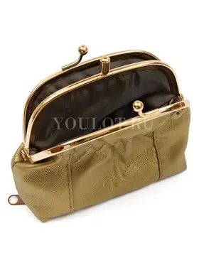 Изысканный женский кошелек Briefcase 391243/0 для банкнот и монет из натуральной кожи золотой