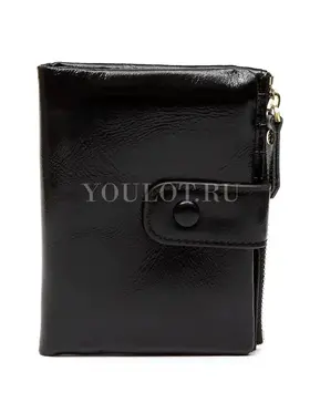 Маленький кошелек женский Briefcase 6019 кожаный черный