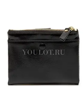 Маленький кошелек женский Briefcase 6019 кожаный черный