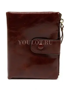 Маленький кошелек женский Briefcase 6019 кожаный кофейный