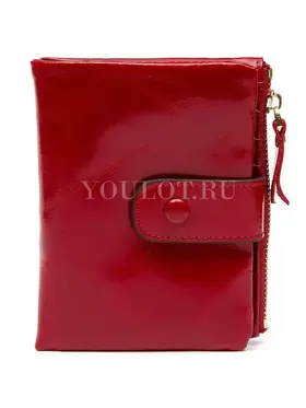 Маленький кошелек женский Briefcase 6019 кожаный красный