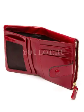 Маленький кошелек женский Briefcase 6019 кожаный красный