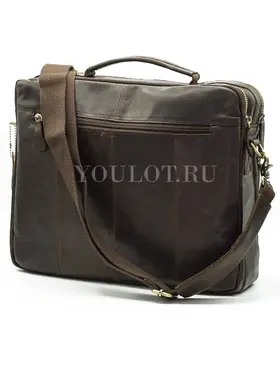 Мужской кожаный портфель Briefcase 7120# с плечевым ремнем