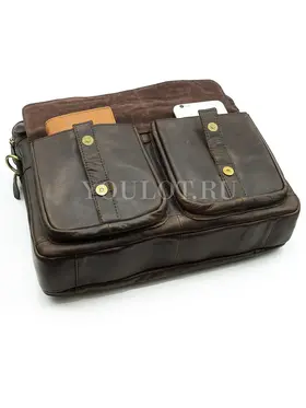 Мужской кожаный портфель Briefcase 7120# с плечевым ремнем