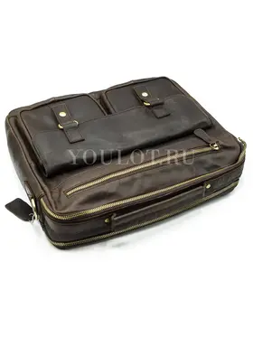 Мужской кожаный портфель Briefcase 7120# с плечевым ремнем
