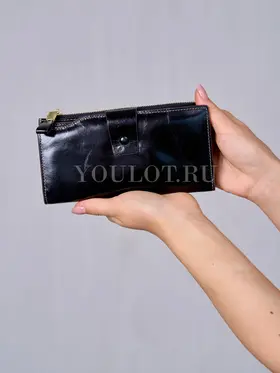 Кошелек портмоне женское Briefcase 8236 BLACK из натуральной кожи черный