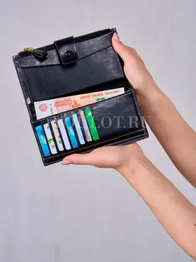 Кошелек портмоне женское Briefcase 8236 BLACK из натуральной кожи черный